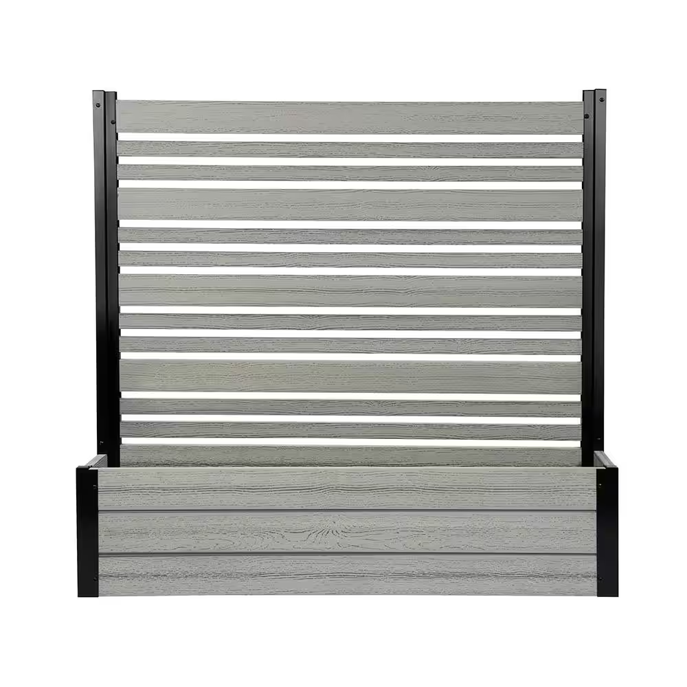 Enclo Privacy Screens Florence 3.7 ft. x 3.8 ft. x 1 ft. Ash Freestand ...