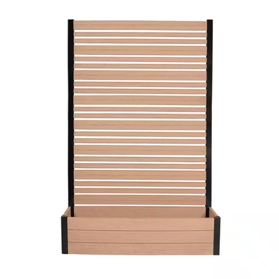 Enclo Privacy Screens Florence 6 ft. x 4 ft. x 1 ft. Cedar Freestanding Wood Tek Vinyl Privacy Screen and Planter Box Kit