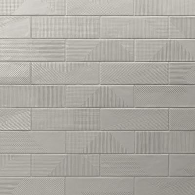 Enigma Light Gray 2x8 Polished Textured Ceramic Wall Tile