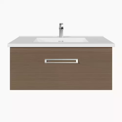 Eviva Orleans 38 in. W x 20 in. D x 23 in. H Single Sink Wallmount Bath Vanity in Wenge with White Porcelain Top