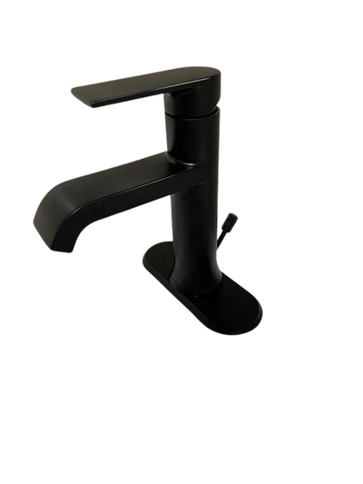 Genta Single Handle Single Hole Bathroom Faucet in Matte Black (2-pack)