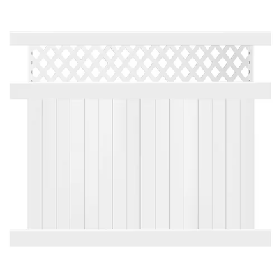 Weatherables Glenshire 6 ft. H x 8 ft. W White Vinyl Lattice Top Fence Panel Kit