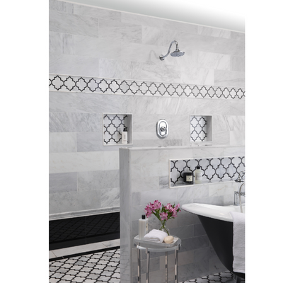 Hampton Carrara Polished Marble Subway Wall and Floor Tile - 4 x 12 in.