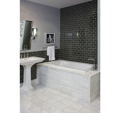 Hampton Carrara Polished Marble Wall and Floor Tile - 8 x 19.5 in.