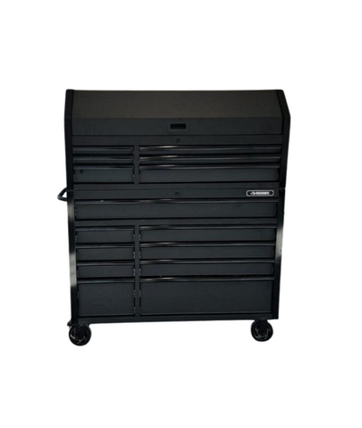 Husky Heavy-Duty 52 in. W 15-Drawer, Deep Combination Tool Chest and Rolling Cabinet Set in Matte Black