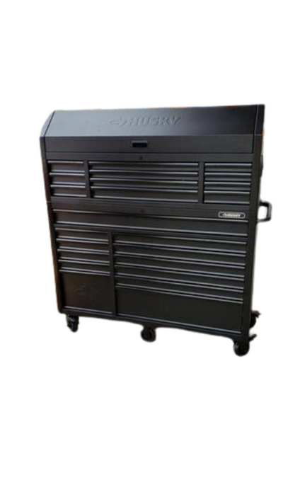 Husky Heavy-Duty 56 in. W 23-Drawer, Deep Combination Tool Chest and Rolling Cabinet Set in Matte Black