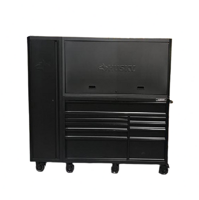 Heavy-Duty 80 in. W 10-Drawer, Deep Combination Tool Chest and Rolling Cabinet Set in Matte Black (3-Piece)