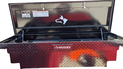 Husky 61.86 Diamond Plate Aluminum Low Profile Crossbed Truck Tool Box