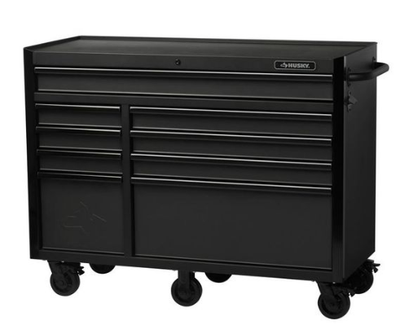 Husky Industrial 52 in. W x 21.5 in. D 9-Drawer Tool Chest Rolling Cabinet in Matte Black