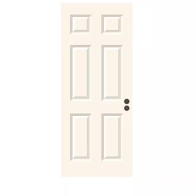 JELD-WEN 30 in. x 80 in. 6-Panel Primed Premium Steel Front Door Slab