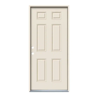 JELD-WEN 32 in. x 80 in. 6-Panel Primed Steel Prehung Right-Hand Inswing Front Door