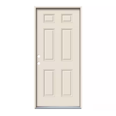 JELD-WEN 36 in. x 80 in. 6-Panel Primed Steel Prehung Right-Hand Inswing Front Door