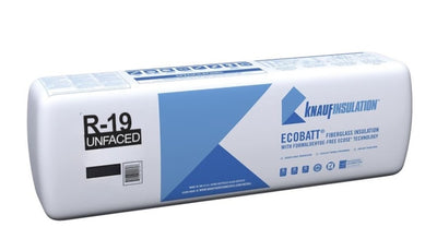 Knauf Insulation Ecobatt R-19 Unfaced Fiberglass Insulation Batts 6.25" x 15" x 48" 100 SF