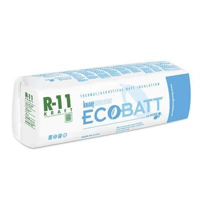 Knauf Insulation Ecobatt R-11 Kraft Faced Fiberglass Insulation Batts 3.5" x 24" x 96" 256 SF