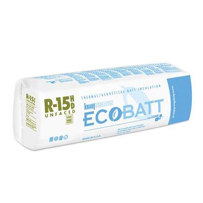 Knauf Insulation Ecobatt R-15 HD Unfaced Fiberglass Insulation Batts 3.5" x 23" x 93" 89.13 SF