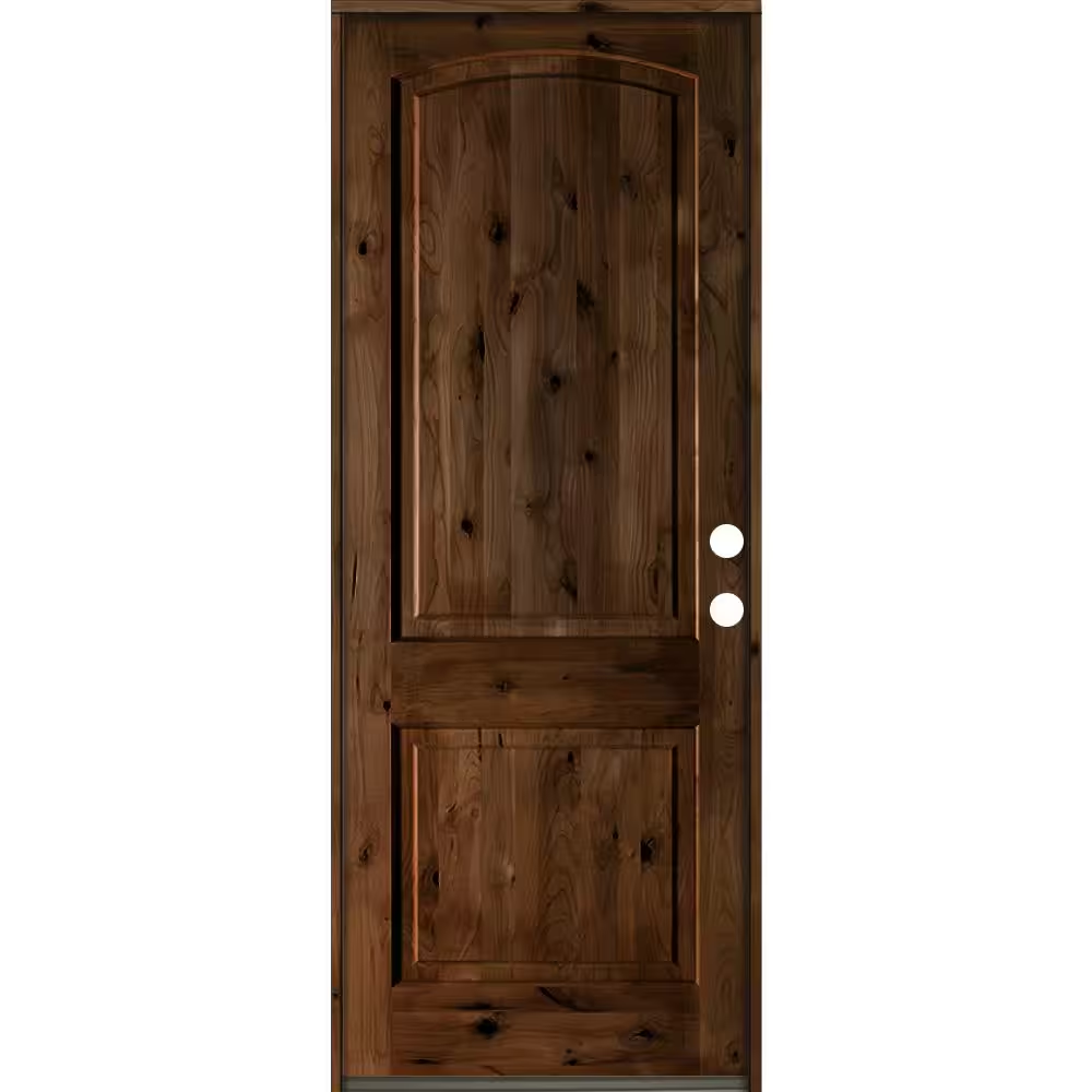 Krosswood Doors 36 in. x 96 in. Rustic Knotty Alder Arch Top Provincia ...