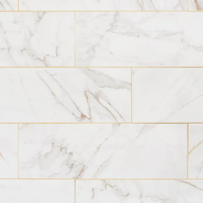 LuxeCraft Calacatta Gold Marble 8 in. x 24 in. Glazed Ceramic Wall Tile (13.3 sq. ft./Case)