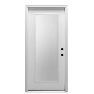 MMI Door 30 in. x 80 in. Left-Hand Inswing Full Lite Clear Classic Primed Steel Prehung Front Door