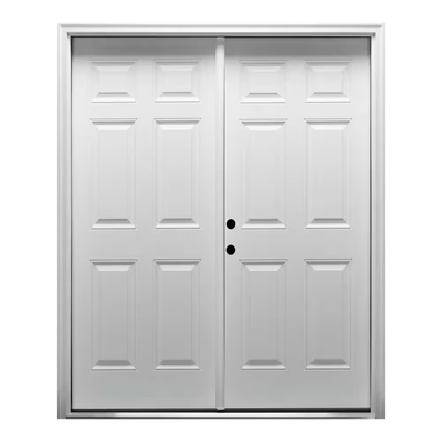 MMI Door 60 in. x 80 in. Right-Hand Inswing Classic 6-Panel Primed Steel Prehung Front Door with Brickmould