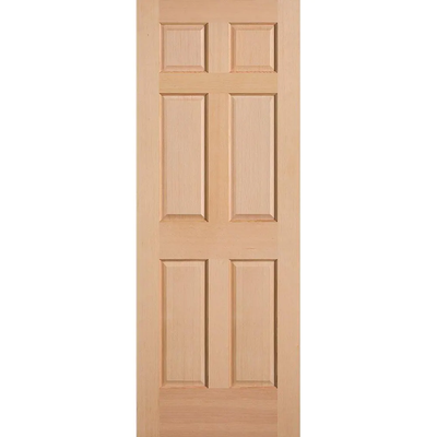 Masonite 30 in. x 80 in. 6-Panel Unfinished Fir Front Exterior Door Slab