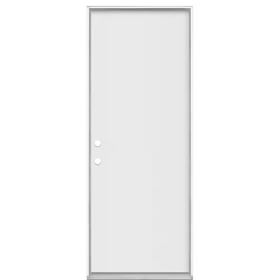 Masonite 30 in. x 80 in. Premium Flush Right-Hand Inswing Primed Steel Prehung Front Exterior Door No Brickmold