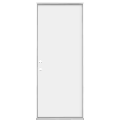 Masonite 32 in. x 80 in. Premium Flush Right-Hand Inswing Primed Steel Prehung Front Exterior Door No Brickmold