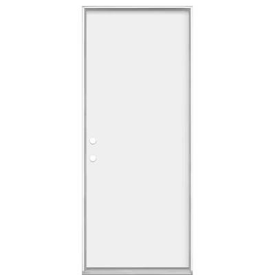 Masonite 32 in. x 80 in. Premium Flush Right-Hand Inswing Primed White Steel Prehung Front Exterior Door