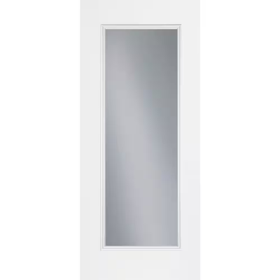 Masonite 32 in. x 80 in. Premium Full Lite Primed Steel Prehung Front Door with No Brickmold