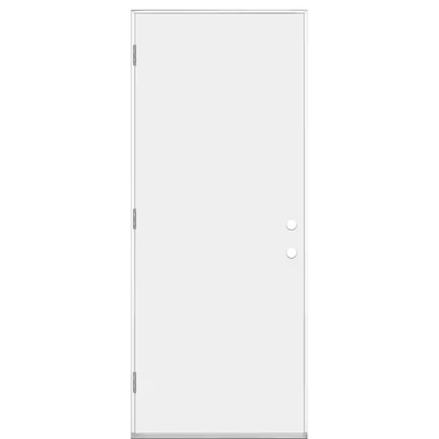 Masonite 32 in. x 80 in. Premium Right-Hand Outswing Flush Primed Steel Prehung Front Exterior Door with No Brickmold