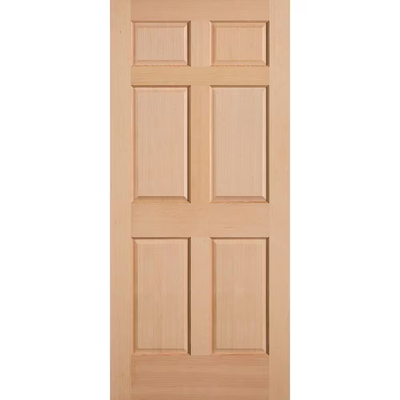 Masonite 36 in. x 80 in. 6-Panel Unfinished Fir Front Exterior Door Slab