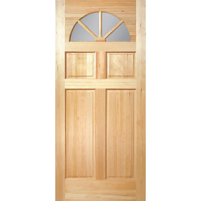 Masonite 36 in. x 80 in. Fan Lite Unfinished Fir Front Exterior Door Slab