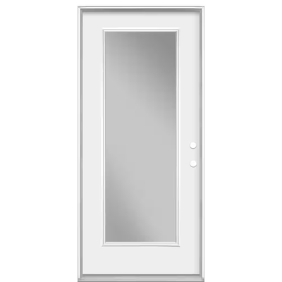 Masonite 36 in. x 80 in. Premium Full Lite Left Hand Inswing Primed Steel Prehung Front Exterior Door No Brickmold