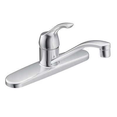 Moen Adler Chrome 1-Handle Deck-Mount Low-Arc Handle Kitchen Faucet (Deck Plate Included)