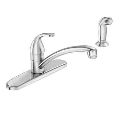 Moen Adler Chrome 1-Handle Deck-Mount Low-Arc Handle Kitchen Faucet (Deck Plate Included)