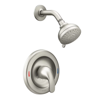 Moen Adler Spot Resist Brushed Nickel 1-Handle Shower Faucet with Valve