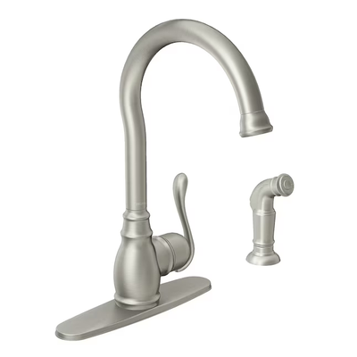 Moen Anabelle Spot Resist Stainless 1-Handle Deck-Mount High-Arc Handle Kitchen Faucet