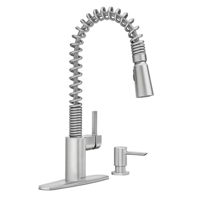 Moen Irvine Spot Resist Stainless 1-Handle Deck-Mount Pull-Down Handle Kitchen Faucet (Deck Plate Included)