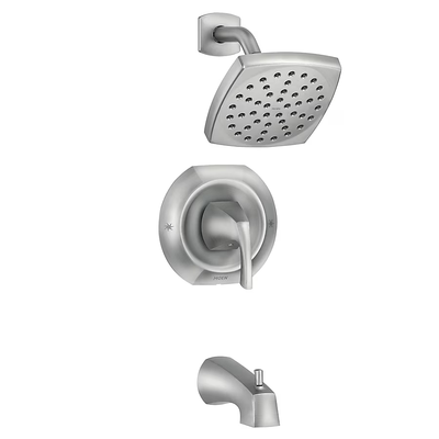 Moen Lindor Spot Resist Brushed Nickel 1-Handle Bathtub and Shower Faucet with Valve