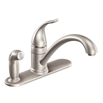 Moen Torrance Spot Resist Stainless 1-Handle Deck-Mount Low-Arc Handle Kitchen Faucet (Deck Plate Included)