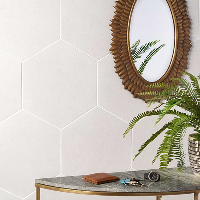 Pergola White 12.5" Hexagon Matte Porcelain Tile