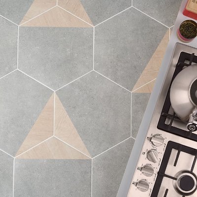 Pergola Wood Gray 12.5" Hexagon Matte Porcelain Tile