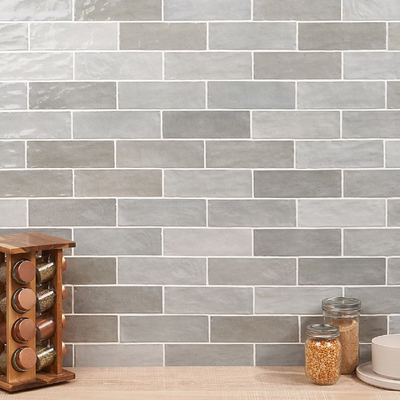 Portmore Gray 3x8 Glazed Ceramic Subway Wall Tile