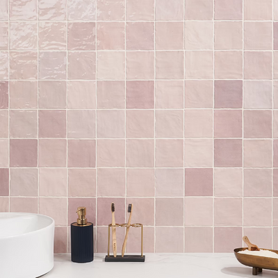 Portmore Pink 4x4 Glazed Ceramic Wall Tile