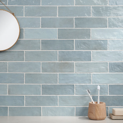 Portmore Sky Blue 3x8 Glazed Ceramic Subway Wall Tile