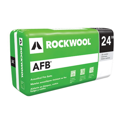 ROCKWOOL Insulation AFB (Acoustic Fire Batt) R-12 24 in x 48 in 80 Sq Ft (12 Bags)