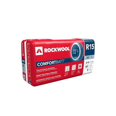 ROCKWOOL Insulation Comfortbatt R-15 16.25" x 48" 65 SF (12 Bags)