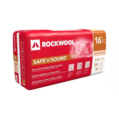 ROCKWOOL Insulation Mineral Wool Safe 'n' Sound 3 in, x 15.25 in. x 47 in. (59.7 sq. ft.)