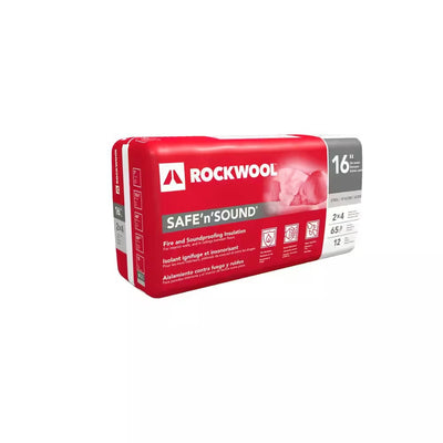 ROCKWOOL Insulation Mineral Wool Safe 'n' Sound 3 in, x 16.25 in. x 47 in. (65 sq. ft.)