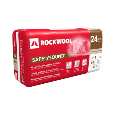 ROCKWOOL Insulation Mineral Wool Safe 'n' Sound 3 in, x 23 in. x 47 in. (60.1 sq. ft.)