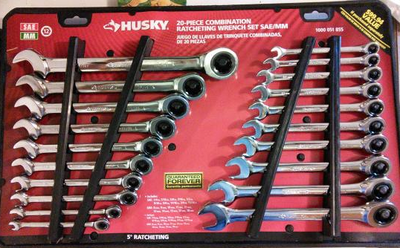 Ratcheting SAEMM Combination Wrench Set (20-Piece)